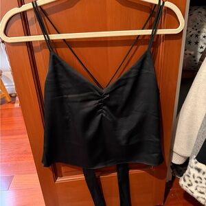 Express Black Satin Top